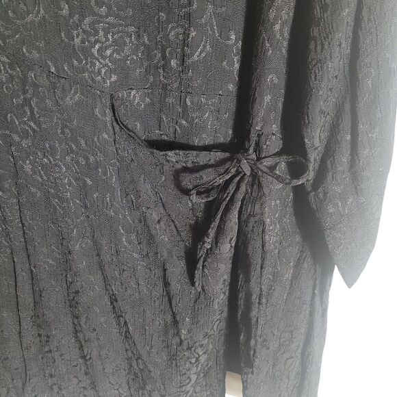 Endless Knot Art Jacquard Asymmetrical Tunic Blouse Women's M/L Black Artsy Boho - Picture 4 of 10